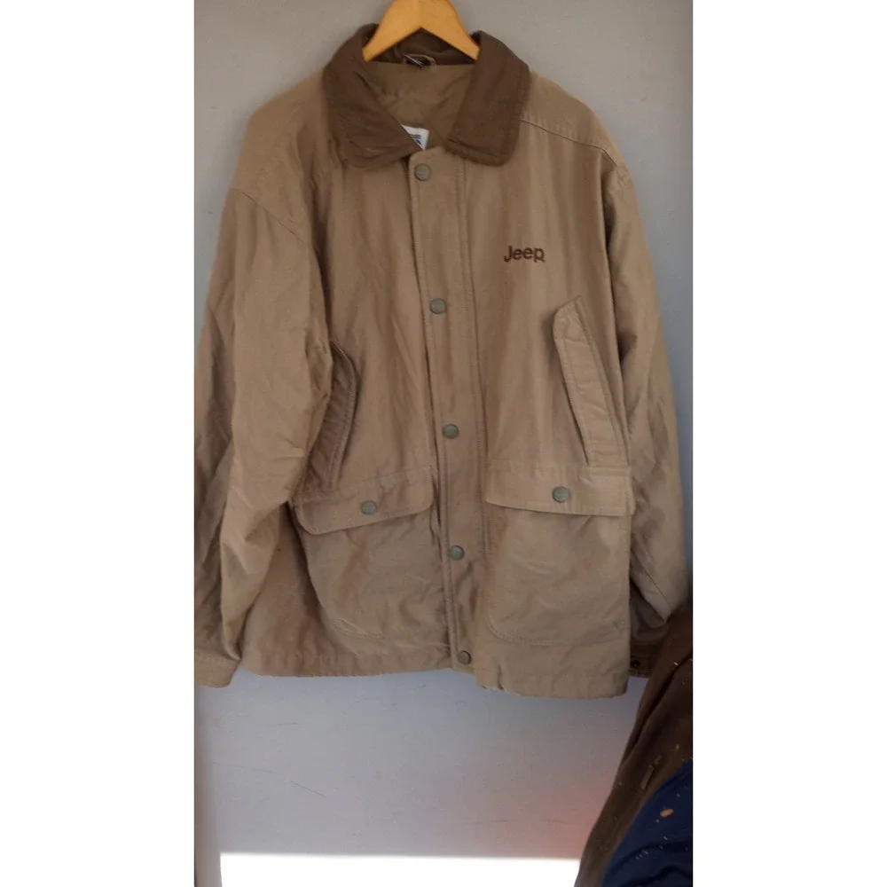 Vintage Mopar JEEP Barn‎ Jacket Coat GUC Brown Taupe XL Zipper needs repair